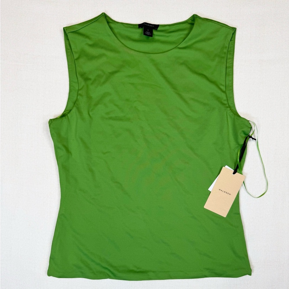 Halogen Tank Top Womens Size S Salted Lime Green Sleeveless Crew Neck